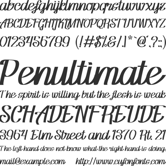 Flamboyan lettering font preview