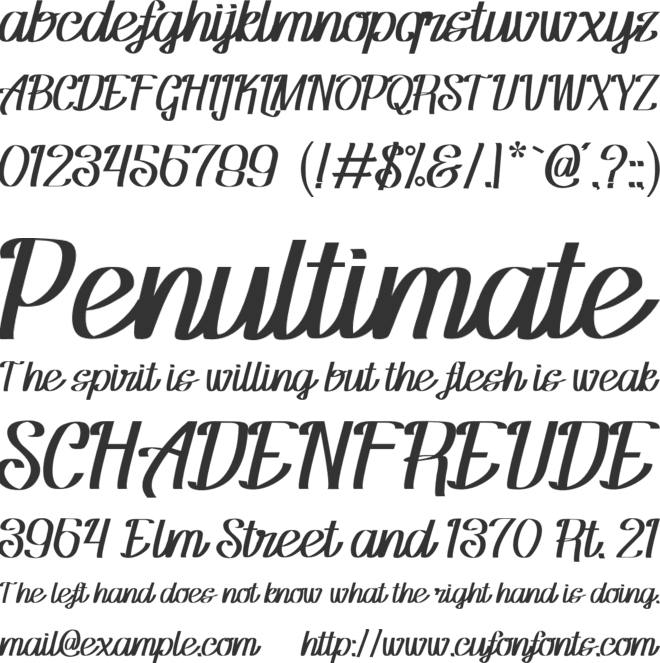 Flamboyan lettering font preview