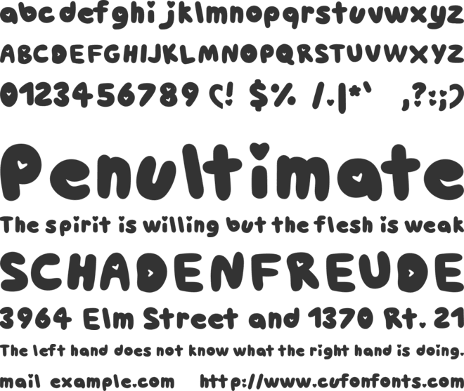 unicorn balloon font preview