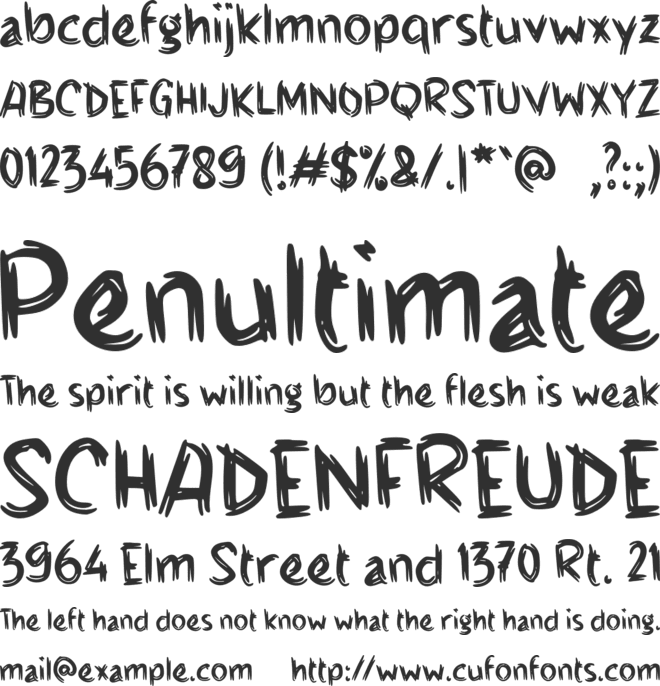 e Engal font preview