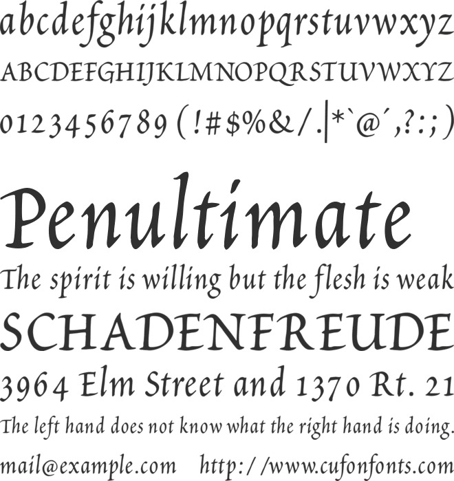 Petitscript font preview