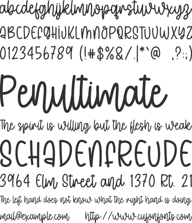 Welcome March font preview
