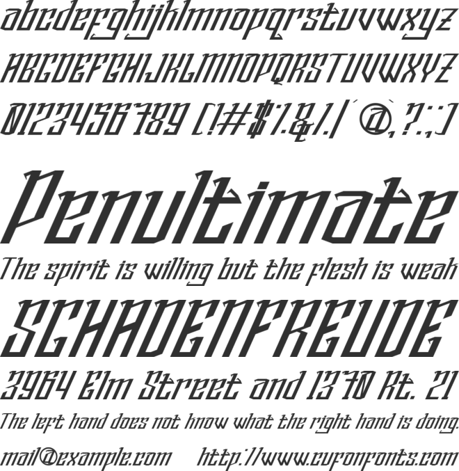 Work Space font preview
