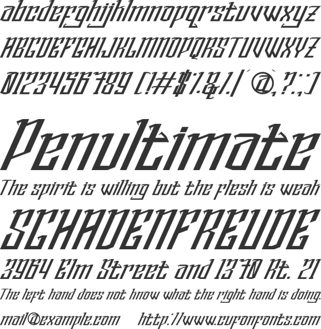 Work Space font preview