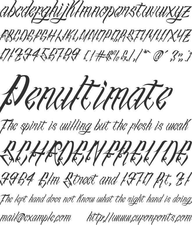 InuTattoo Script font preview