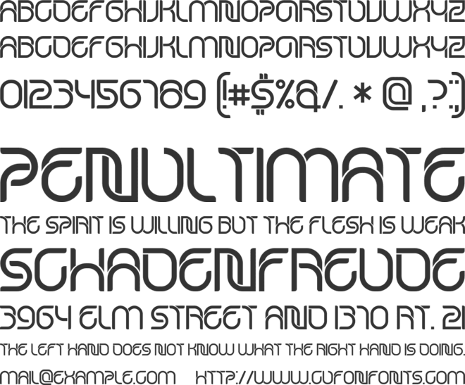 Star Tracks font preview