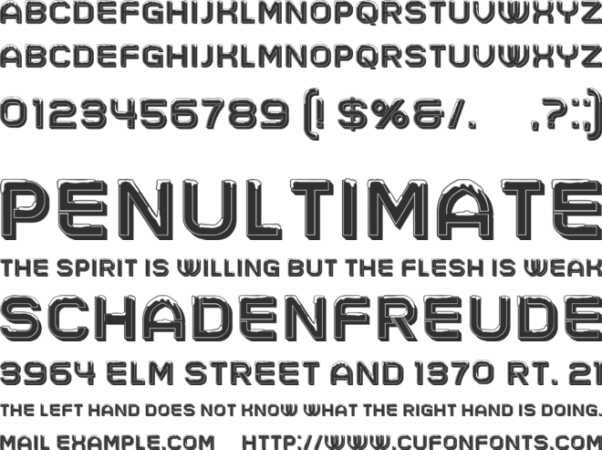 Icecold font preview
