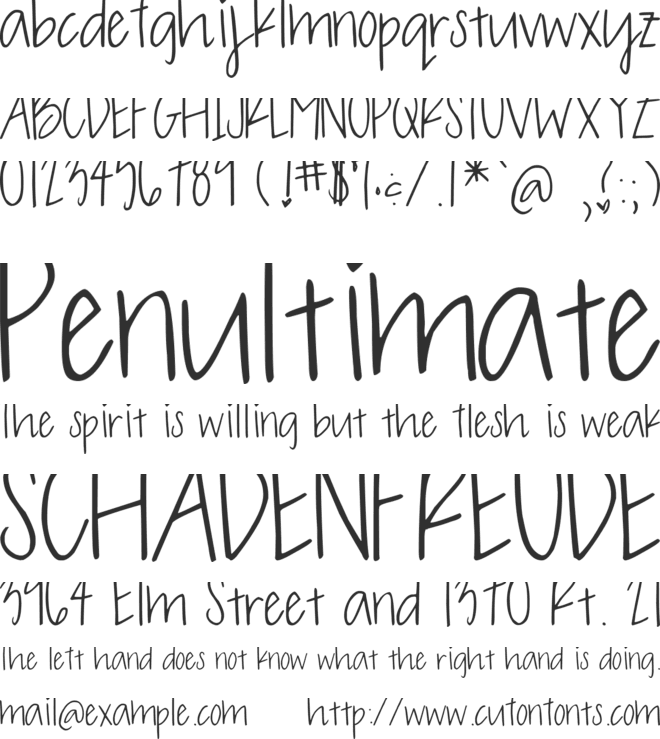 OLIVE CHARMING font preview