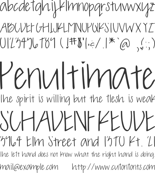 OLIVE CHARMING font preview