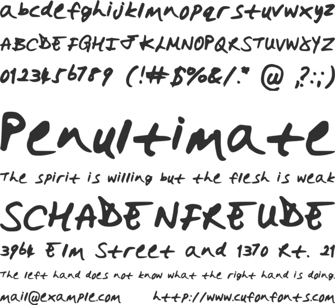 HollySharpie font preview