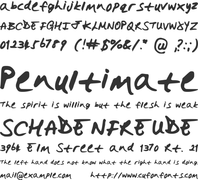 HollySharpie font preview