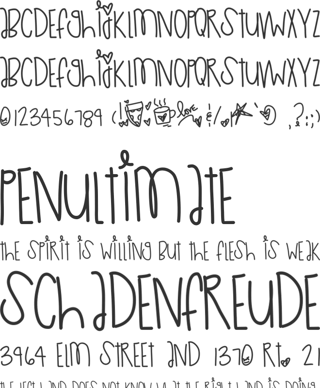 CuteAsAButton font preview