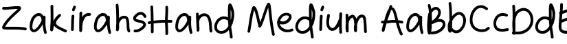 ZakirahsHand Medium font