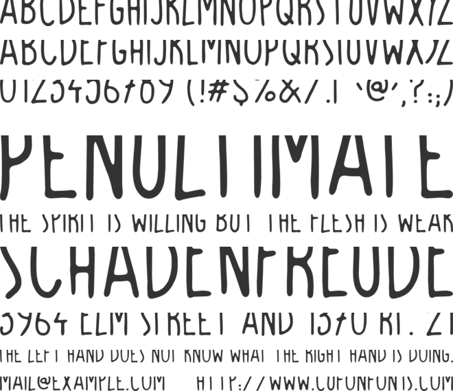 Pyjama Party font preview