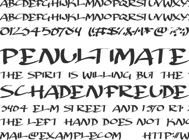 Archaic Asian Inks font preview