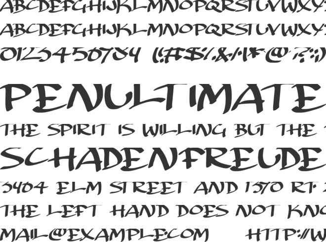 Archaic Asian Inks font preview