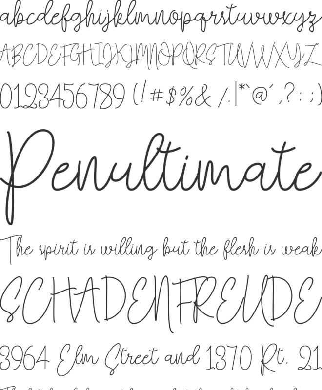 Falling Slowly Free Demo font preview
