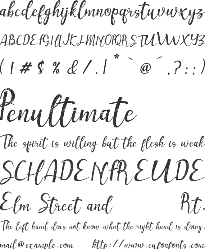 Muttung - Rustic font preview