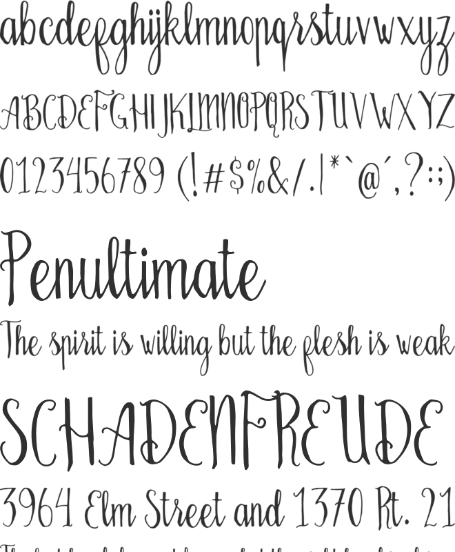 Bellanie Script font preview