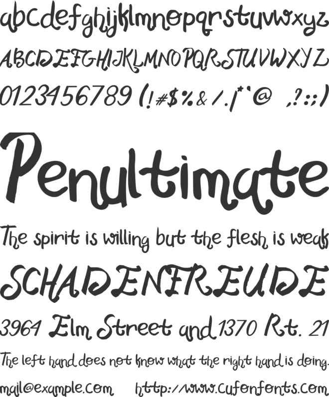 Swan tales font preview