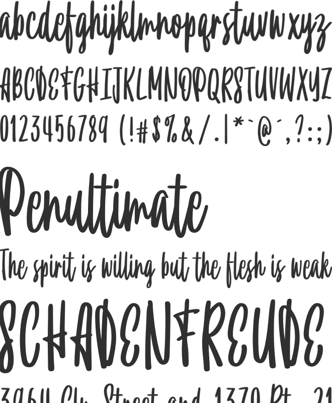 True Happiness font preview