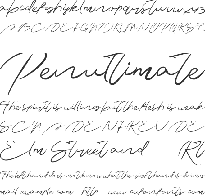 Antigna Signature Free font preview