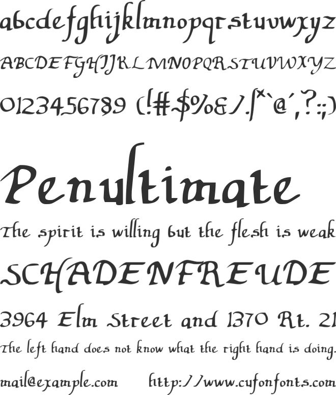 Valley Forge font preview
