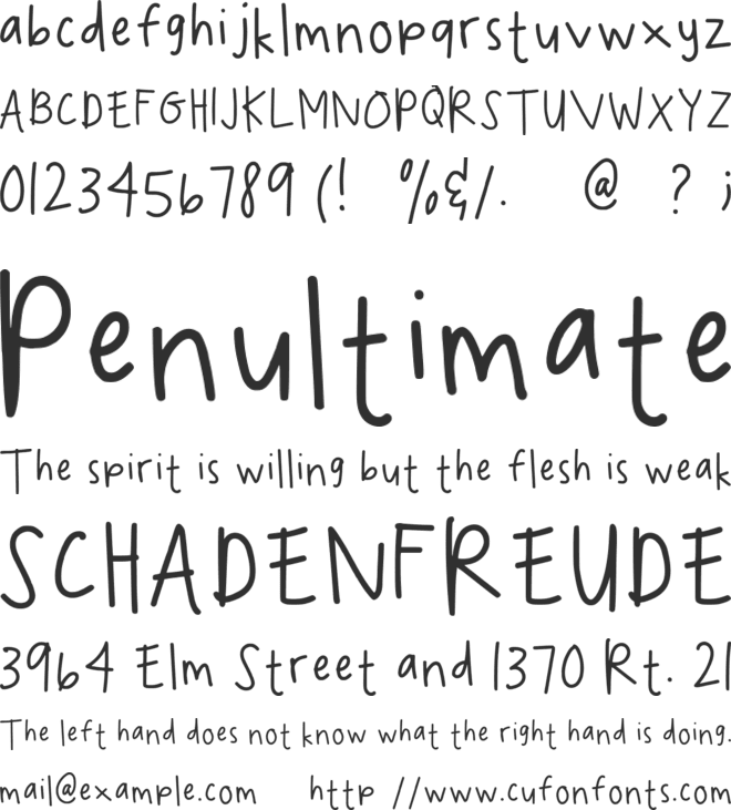 Spookydeee_handwriting font preview