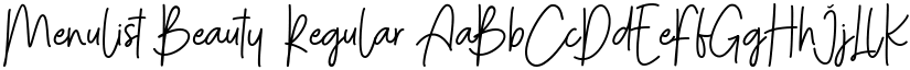 Menulist Beauty Regular font