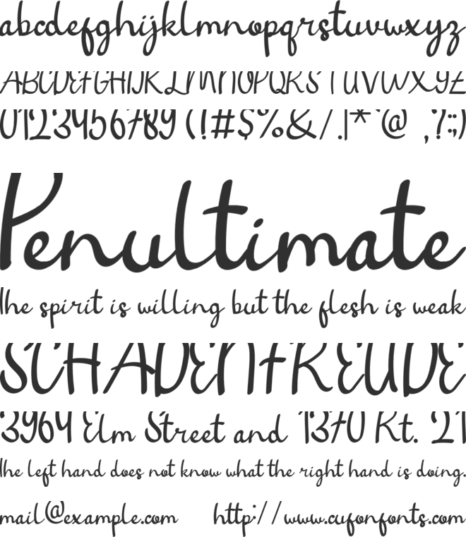 Accemine font preview