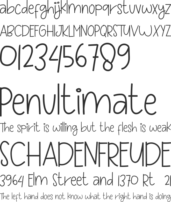Love and sweet massage font preview