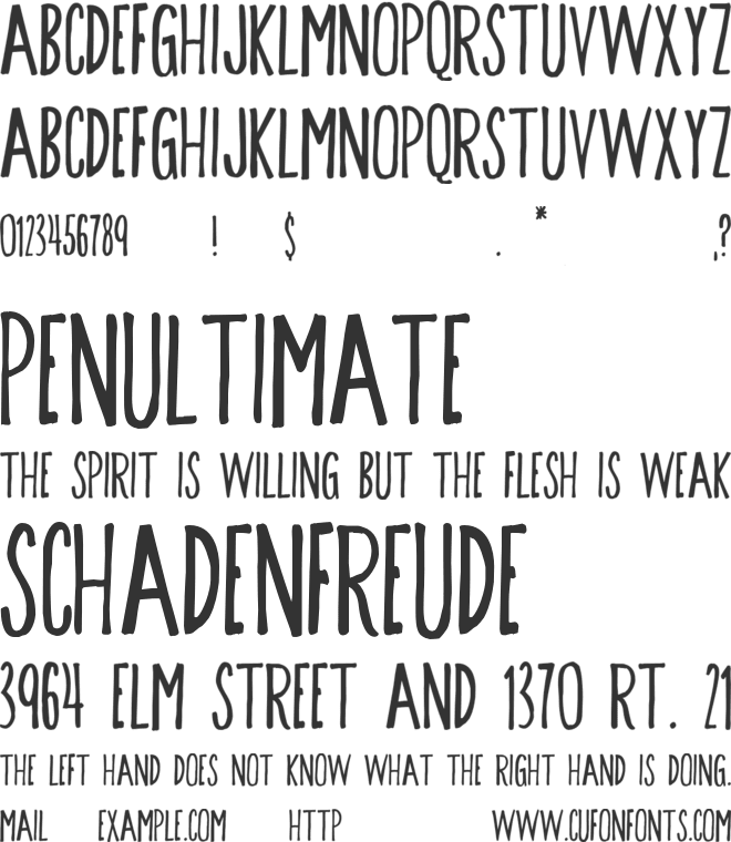 Songbird font preview