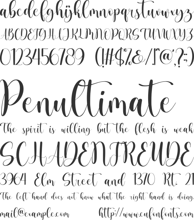 Thanlight font preview