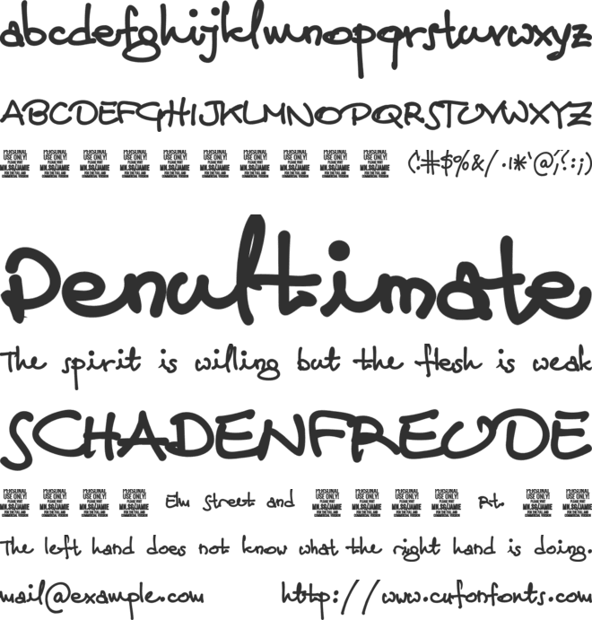 Jamie Handwriting  PERSONAL USE font preview