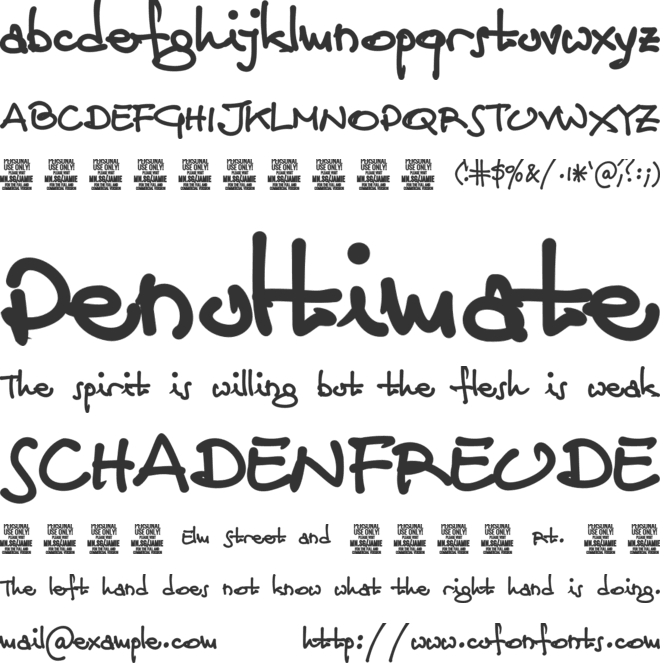 Jamie Handwriting  PERSONAL USE font preview