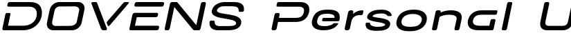 DOVENS Personal Use Extra Light Slanted font