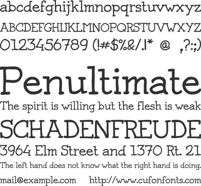 Josschrift Serif font preview