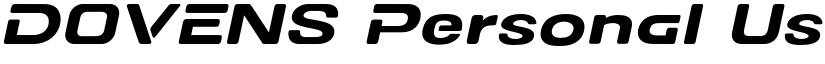 DOVENS Personal Use Medium Slanted font