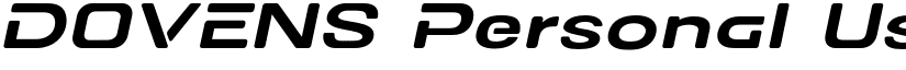 DOVENS Personal Use Slanted font
