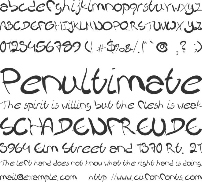 Nieknique font preview