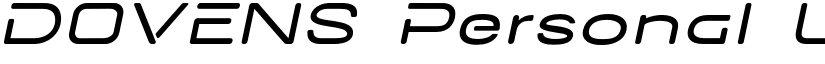 DOVENS Personal Use Thin Slanted font