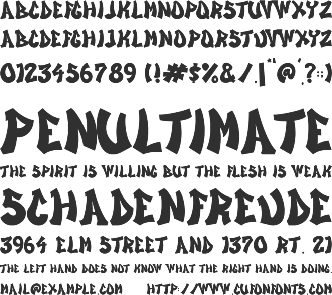 Downtown Street font preview