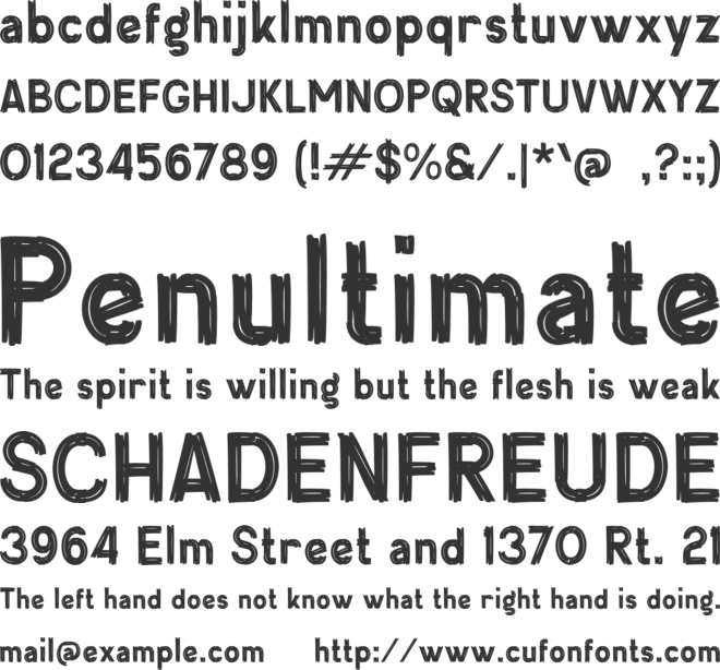e Endinge font preview