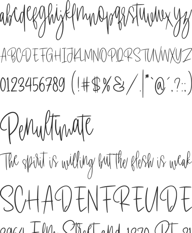 White Charlie font preview