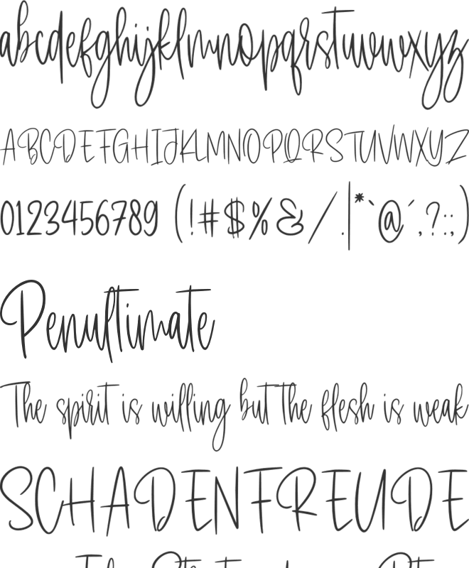 White Charlie font preview