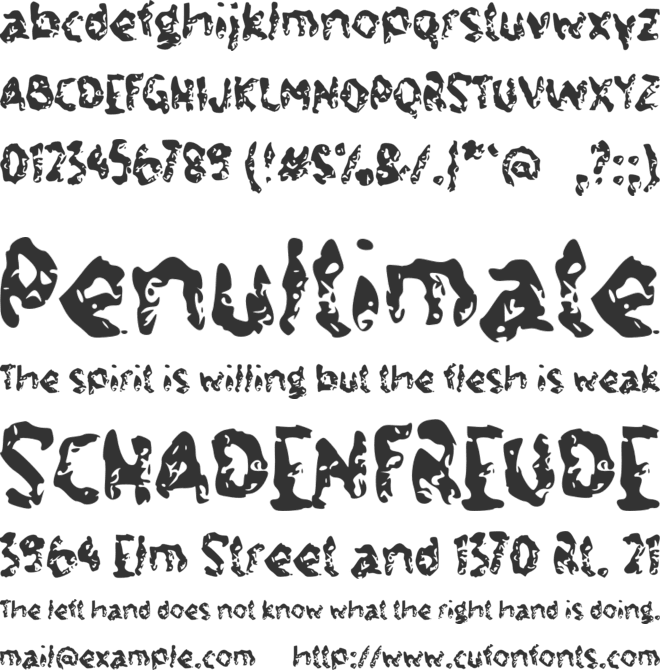 e Emberan font preview