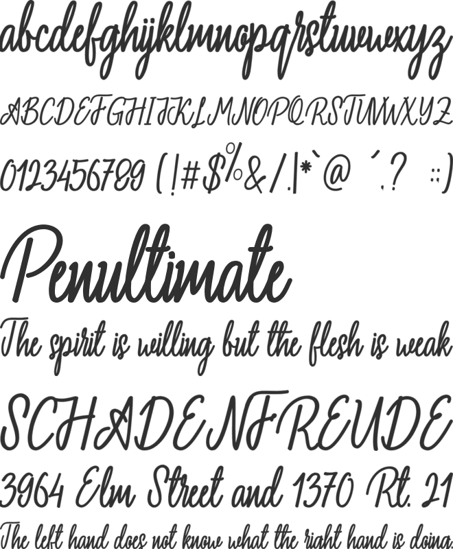 Queenstown font preview