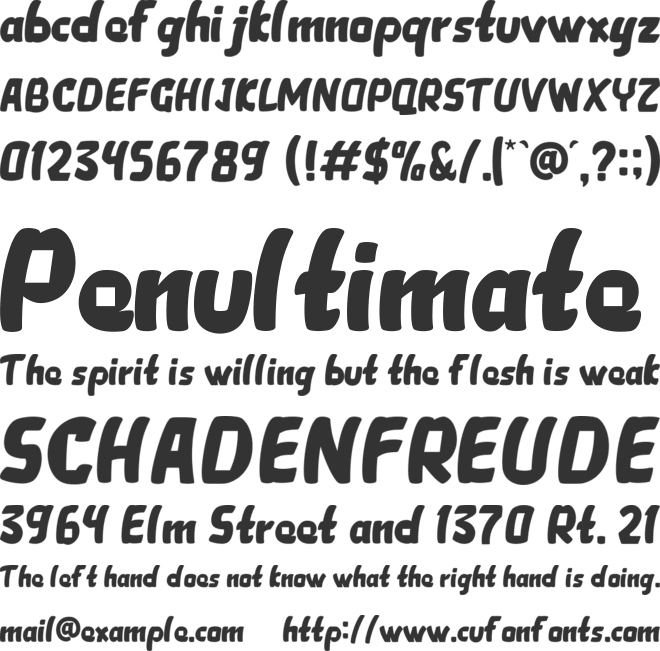 Melengkung font preview