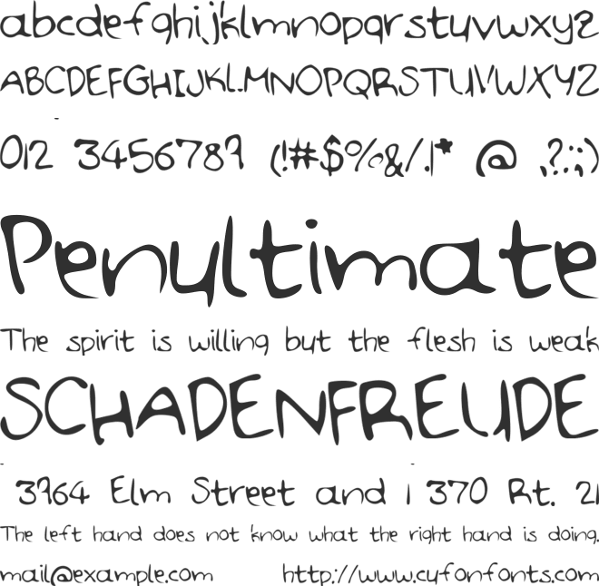 HandDoodle font preview