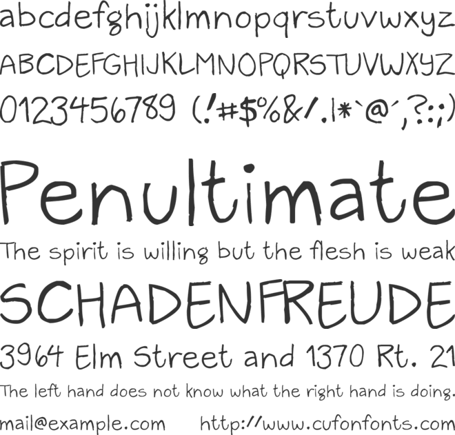 Zack and Sarah font preview